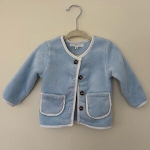 Starting Put Cozy Baby Blue Fleece Sweater Jacket - 6m